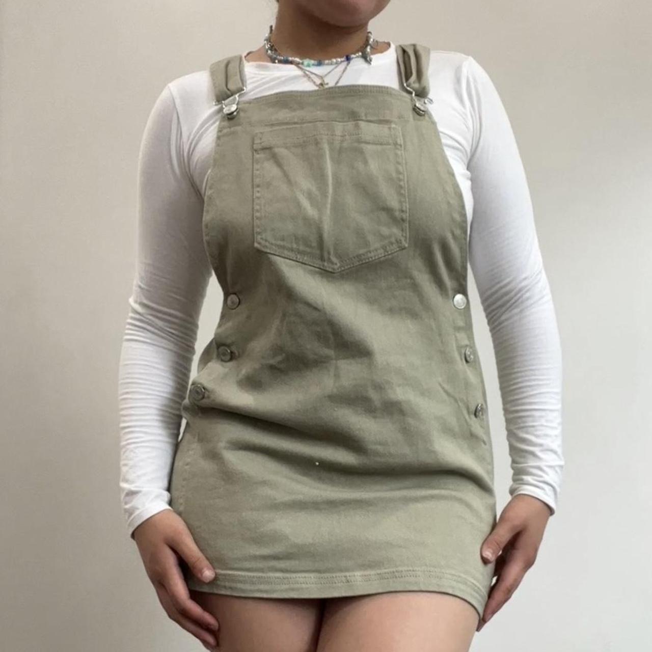 Cream cheap overall dress