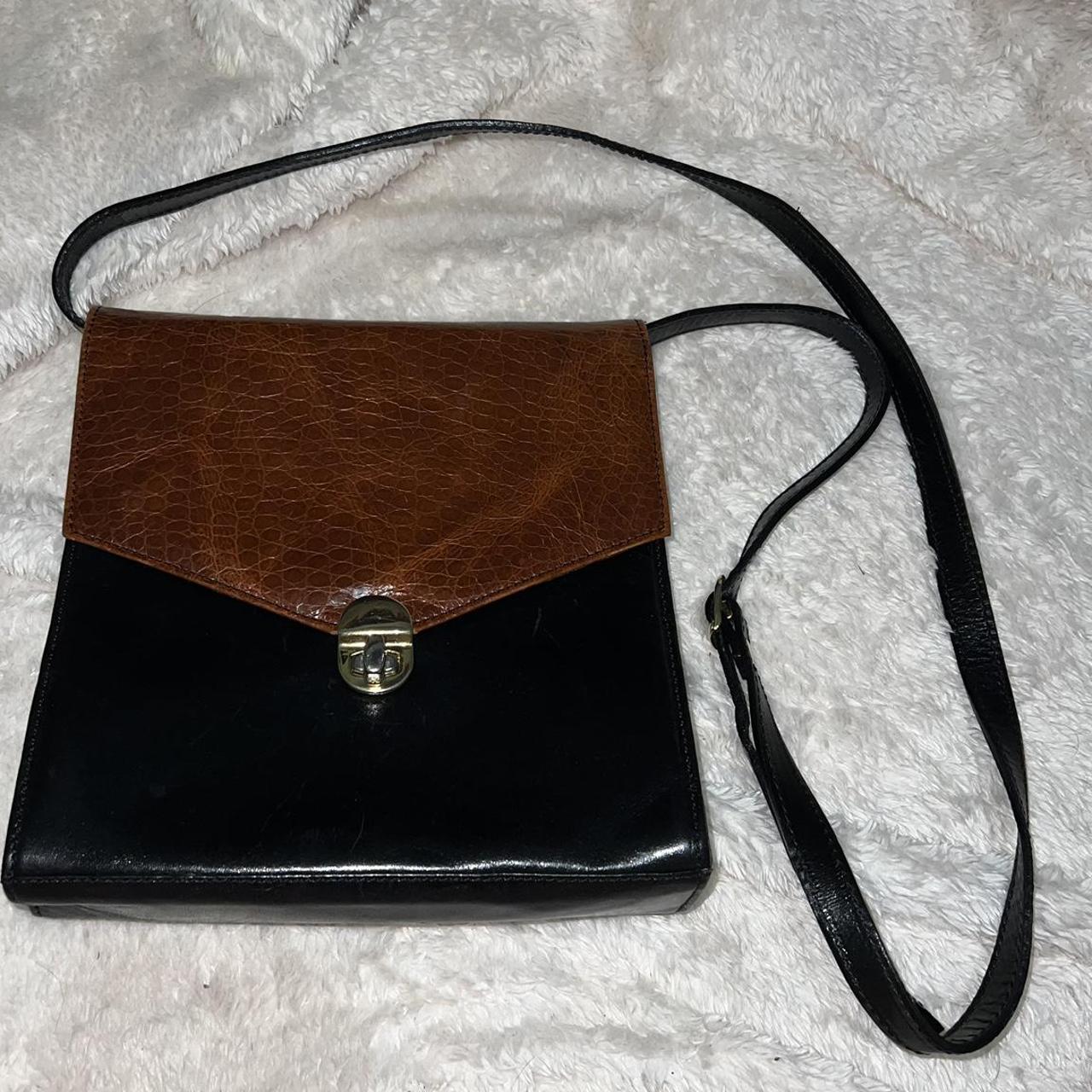 Vintage Cristian Genuine Leather cross body purse Depop