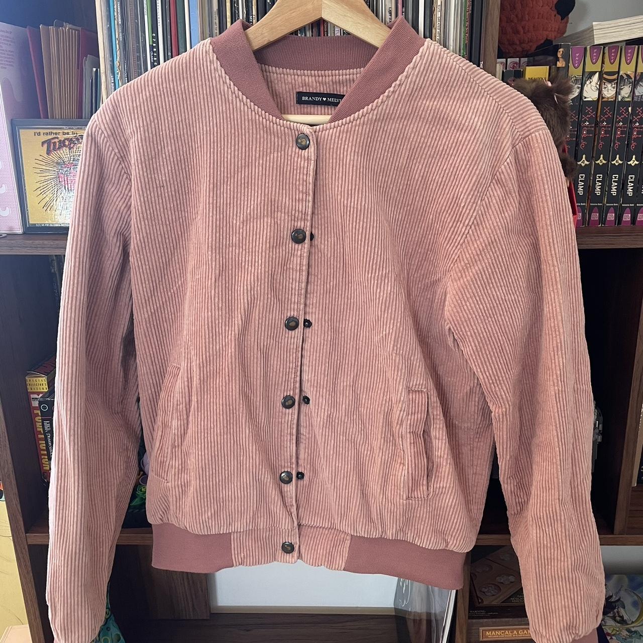 Brandy melville pink corduroy jacket best sale