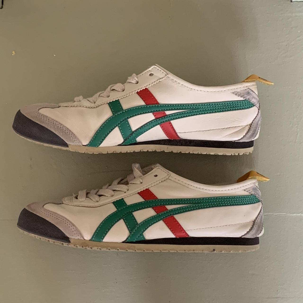 Onitsuka Tiger Mexico 66 shoes Birch, Green, and red... - Depop