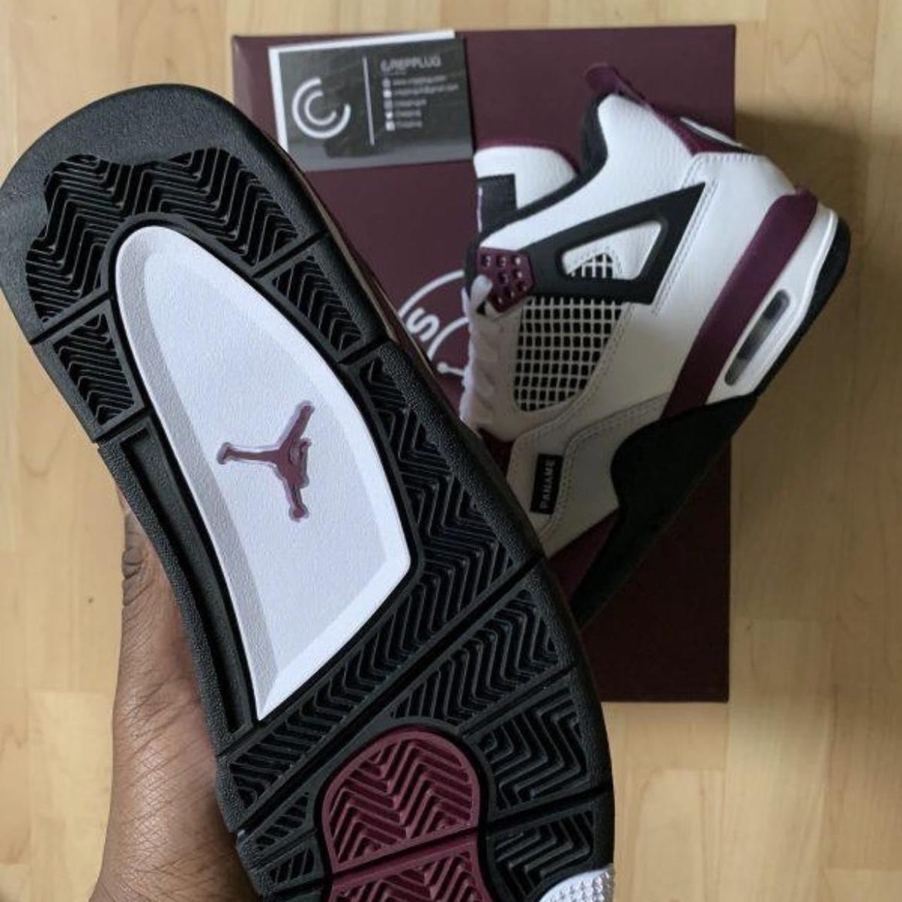 Jordan Men's Burgundy and White Trainers | Depop