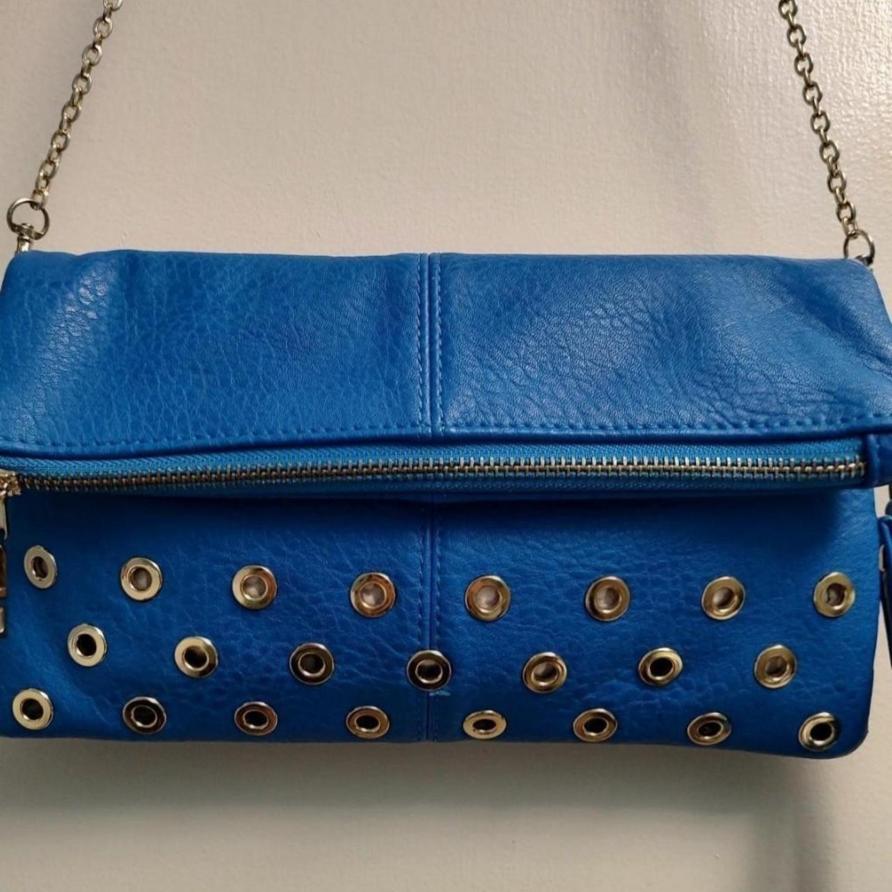 URBAN Expressions Teal Fold Over Vegan Leather Crossbody Zipper Purse Bag  Euc | eBay