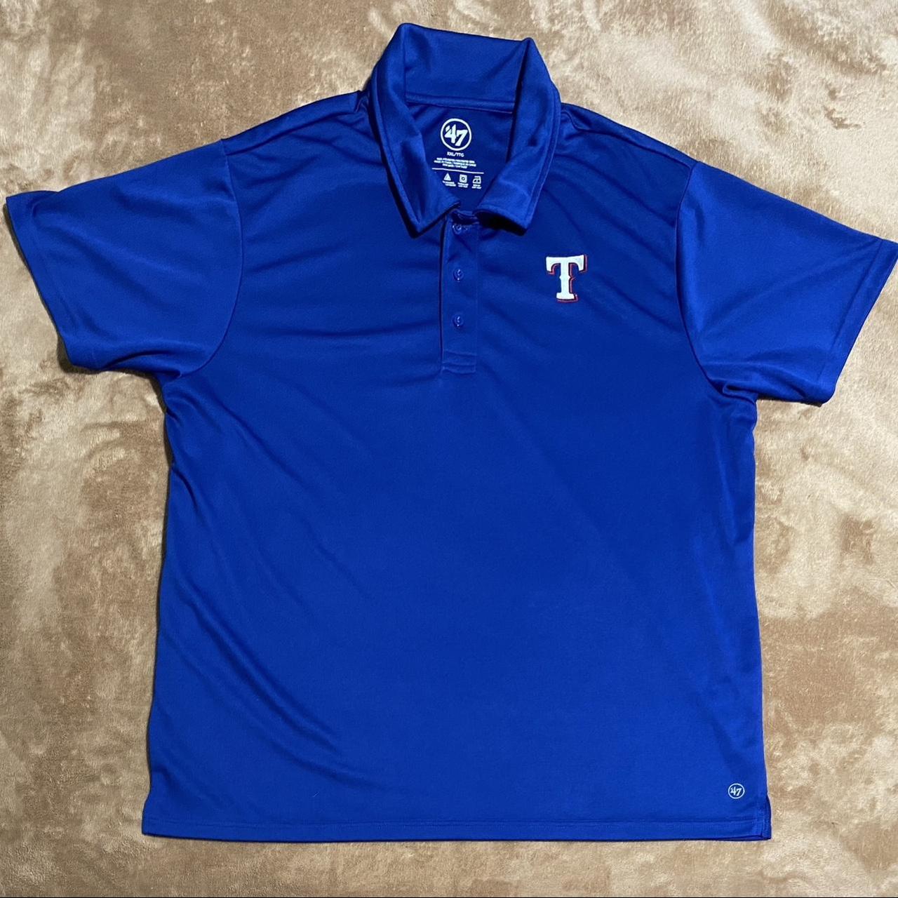 Texas Rangers MLB Baseball '47 Brand Blue Polo Size - Depop