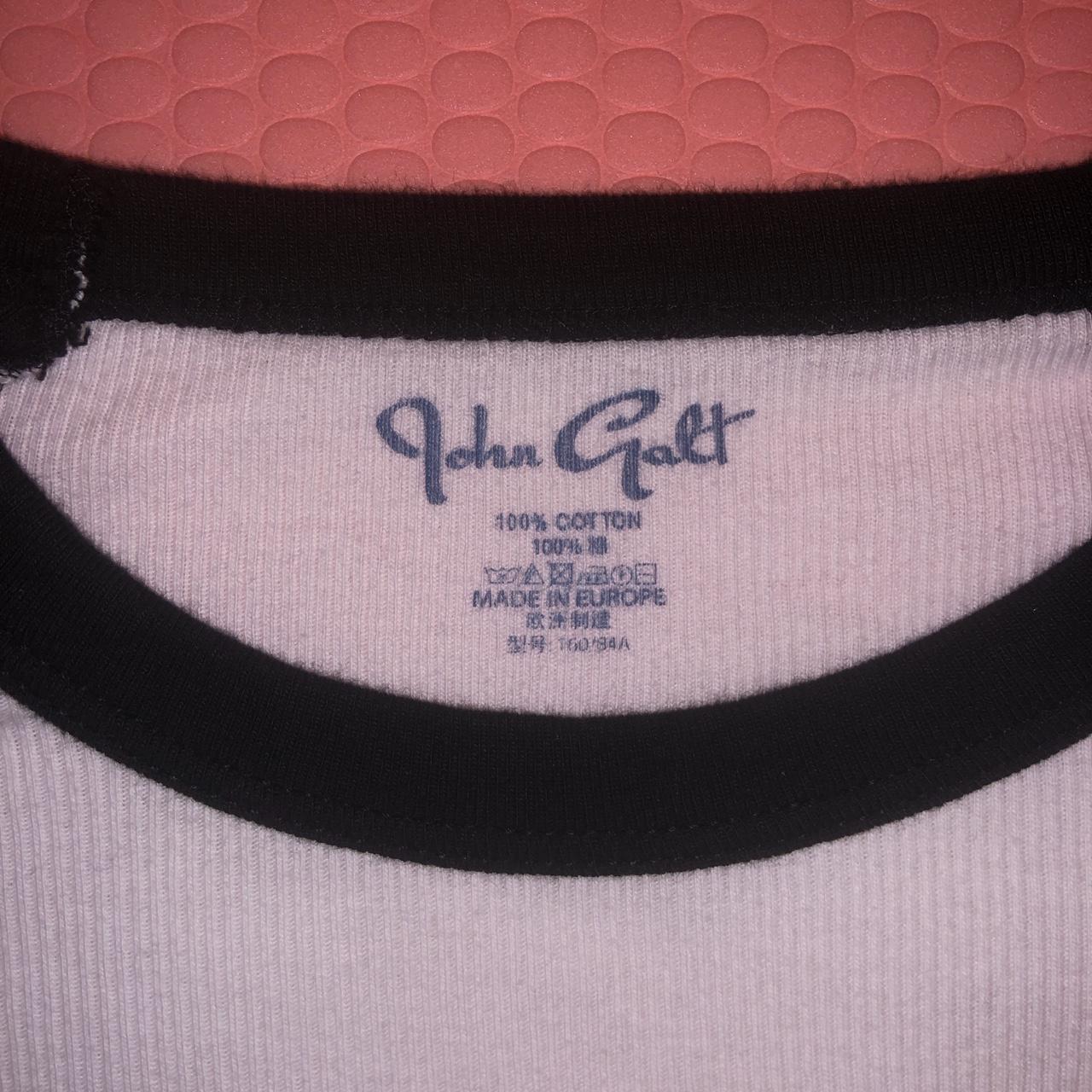 Brandy Melville Men's White and Navy Shirt Depop