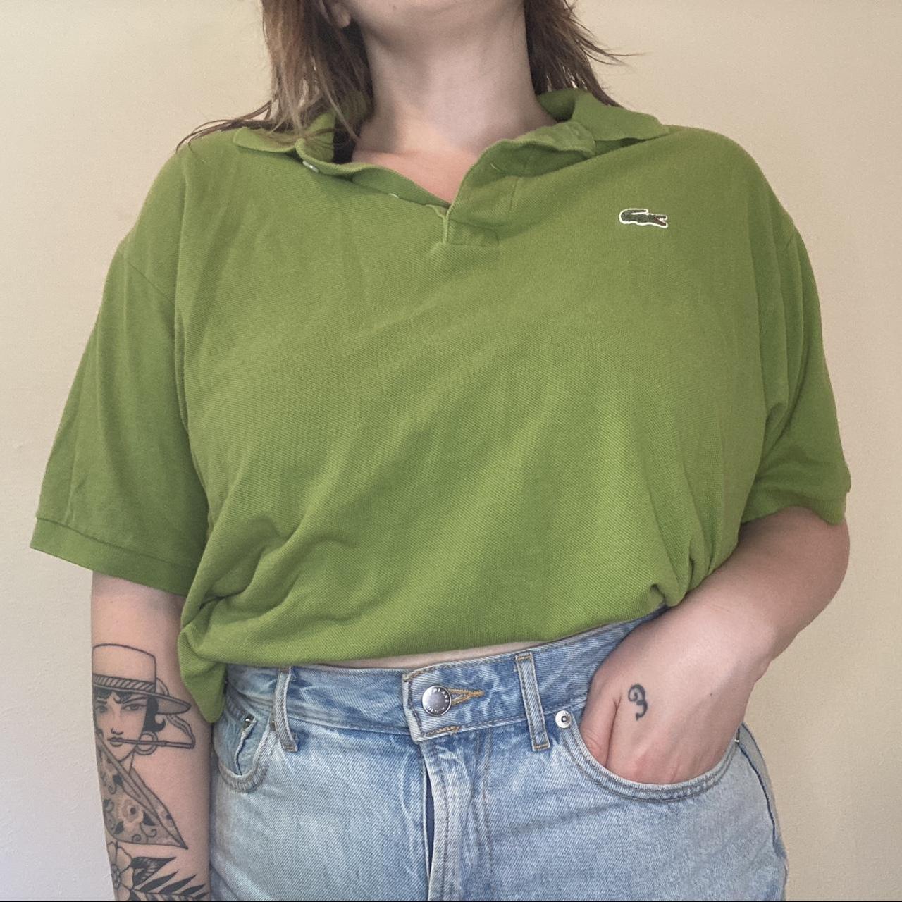 Lacoste apple green vintage polo shirt. Tagged... - Depop