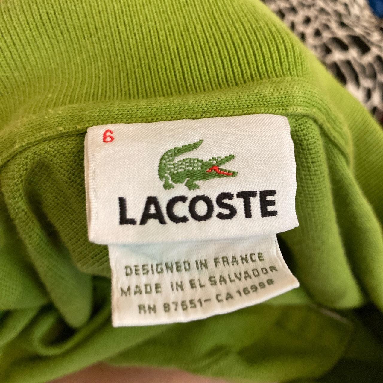 Lacoste apple green vintage polo shirt. Tagged... - Depop