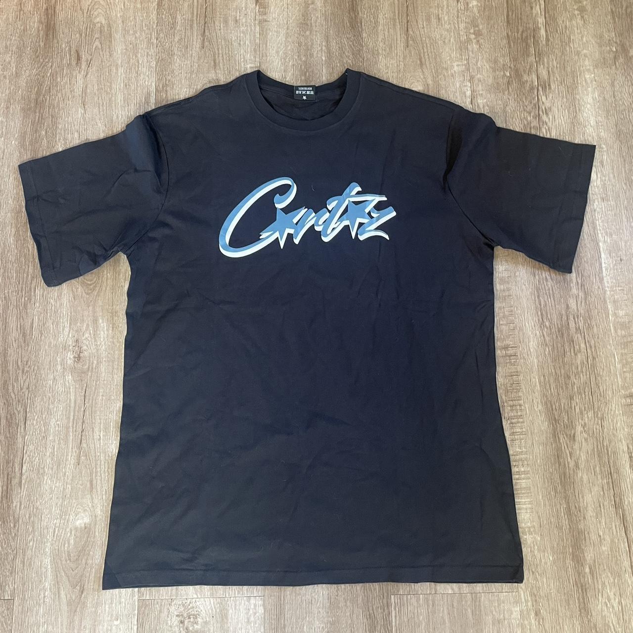 corteiz black and blue t size XL never worn #stussy... - Depop