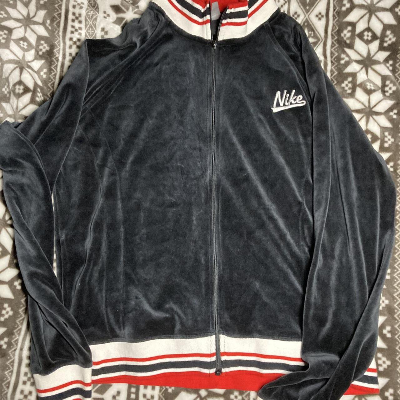 Vintage Nike velour cursive spell out jacket size...