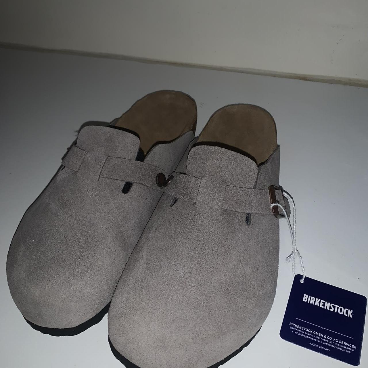 Birkenstock Boston Grey Suede Clogs Brand New Never... - Depop