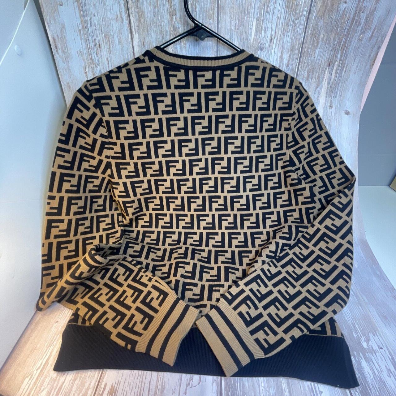 Fendi Women's Black and Brown Sweatshirt | Depop