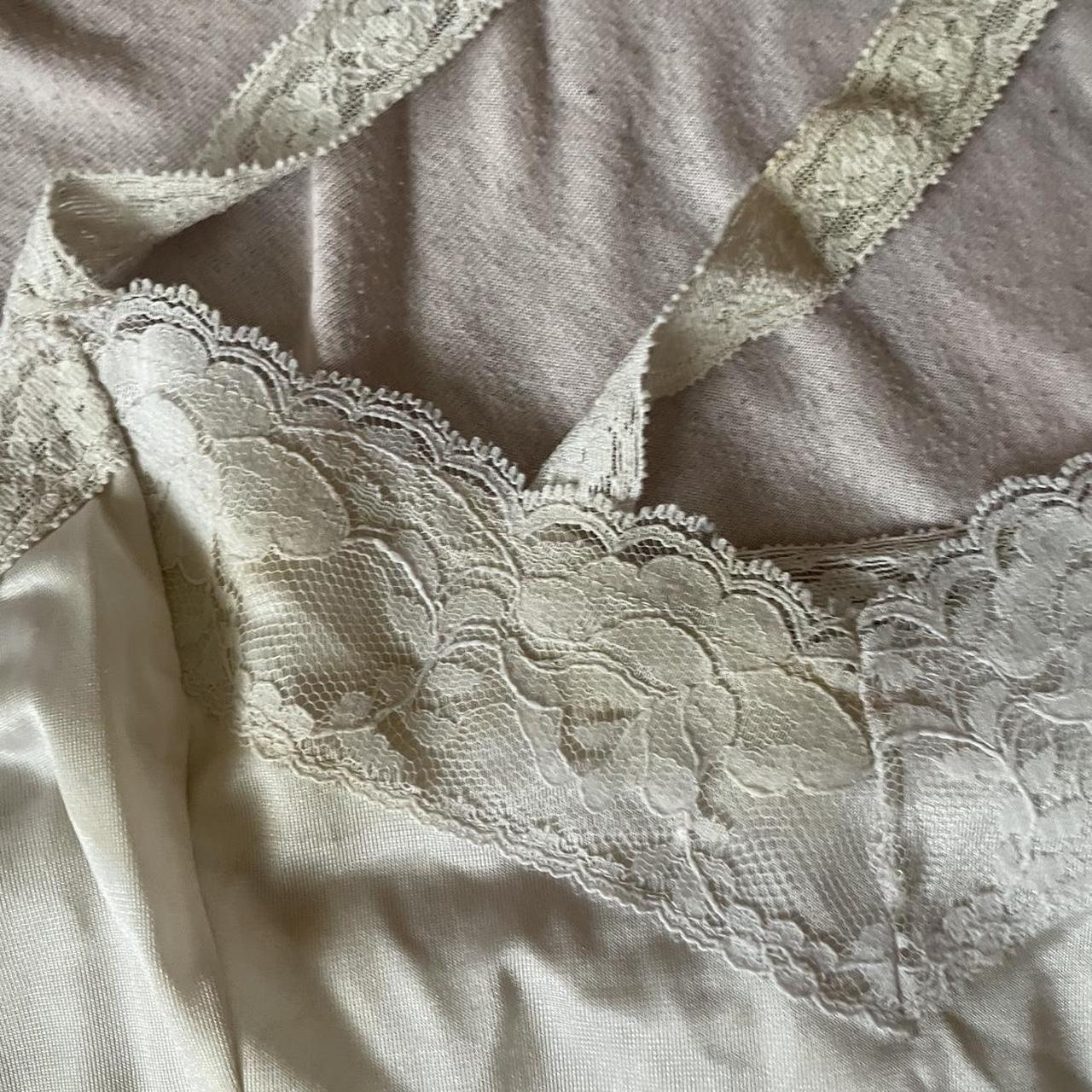 Vintage silk lace detailed flowy tank top lingerine.... - Depop