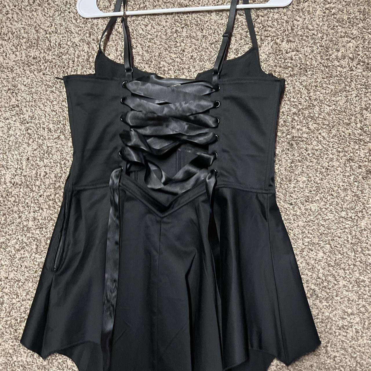 dolls kill widow black lace up vampire dress never... Depop