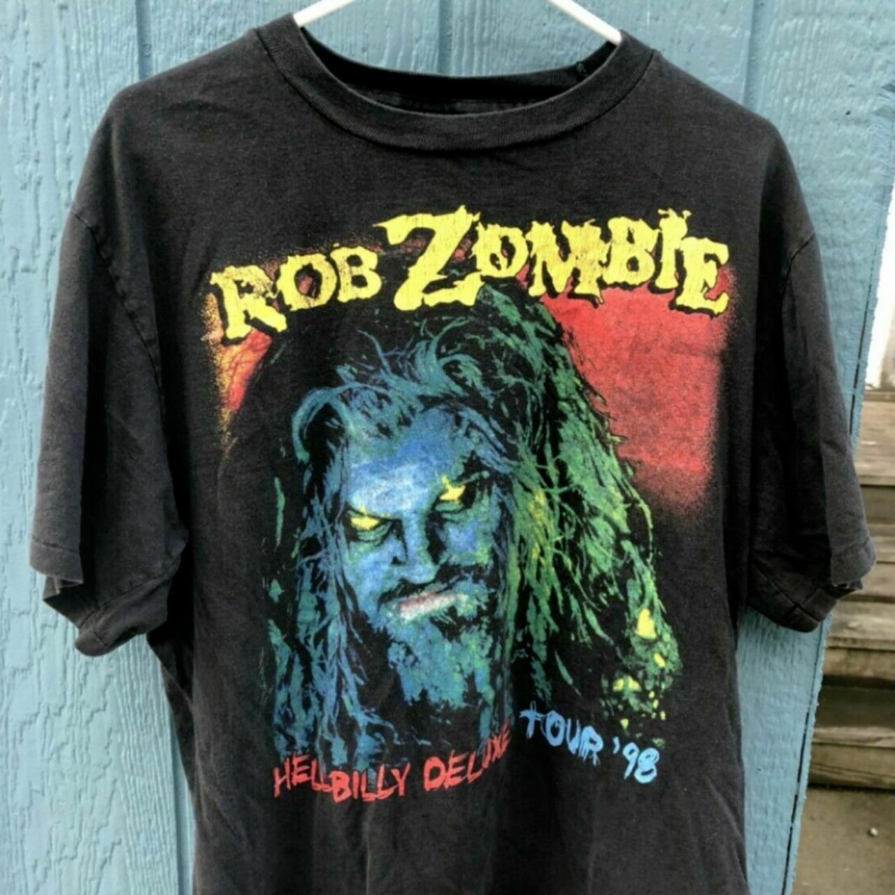 Vintage Rob Zombie Hellbilly T0Ur 98 T-Shirt GARMENT... - Depop