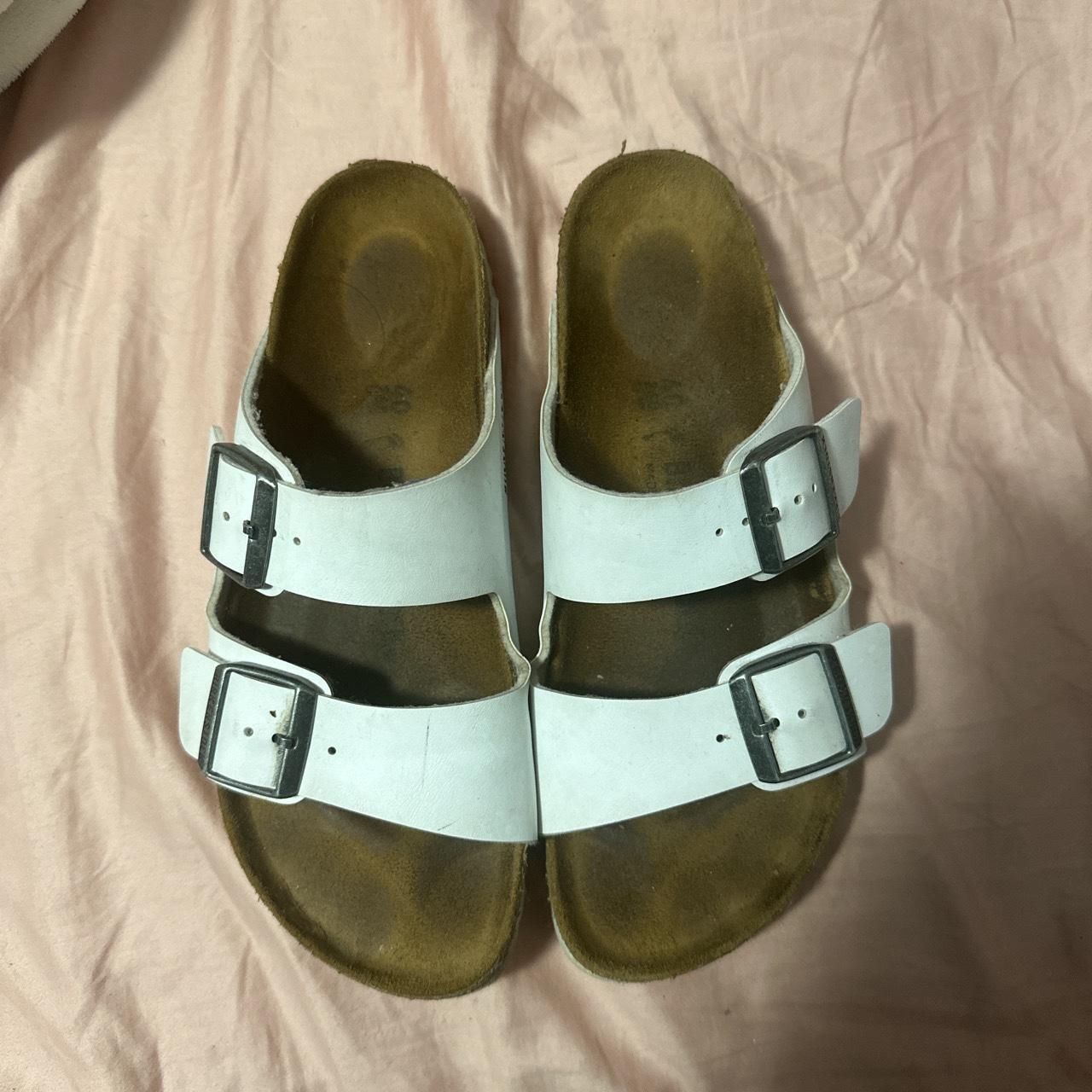 White Birkenstocks Size 409w Depop