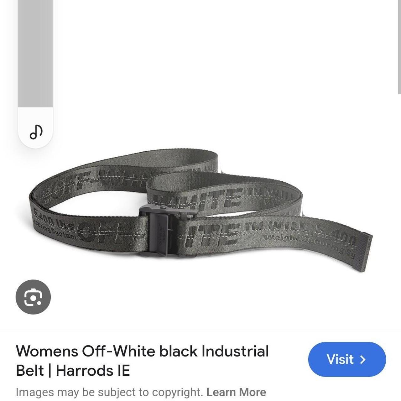 Off white belt All black industrial long belt Depop