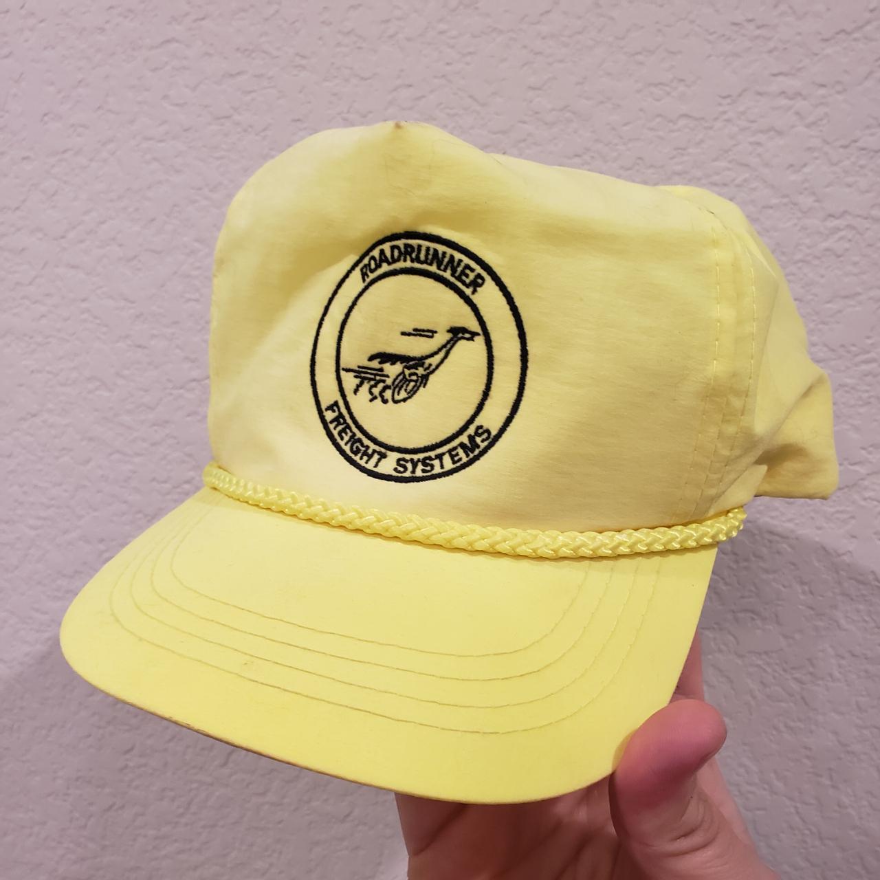 Men's Yellow and Black Hat Depop