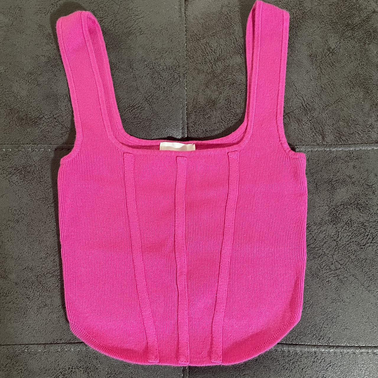 H&M Women's Pink Corset Depop