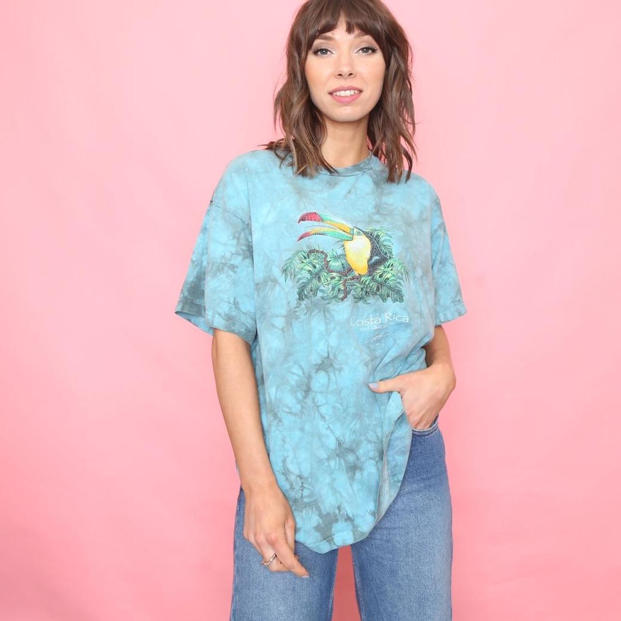 Vintage costa rica toucan tie dye T-shirt Size on... - Depop