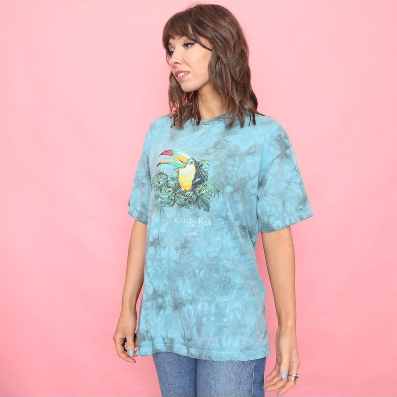 Vintage costa rica toucan tie dye T-shirt Size on... - Depop