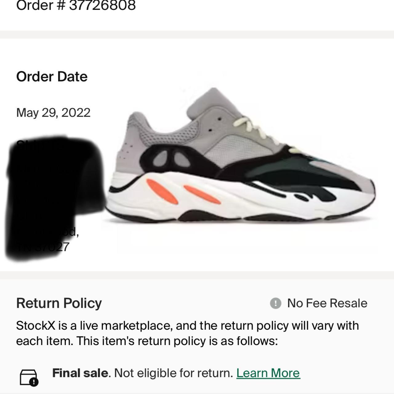 return policy for yeezy