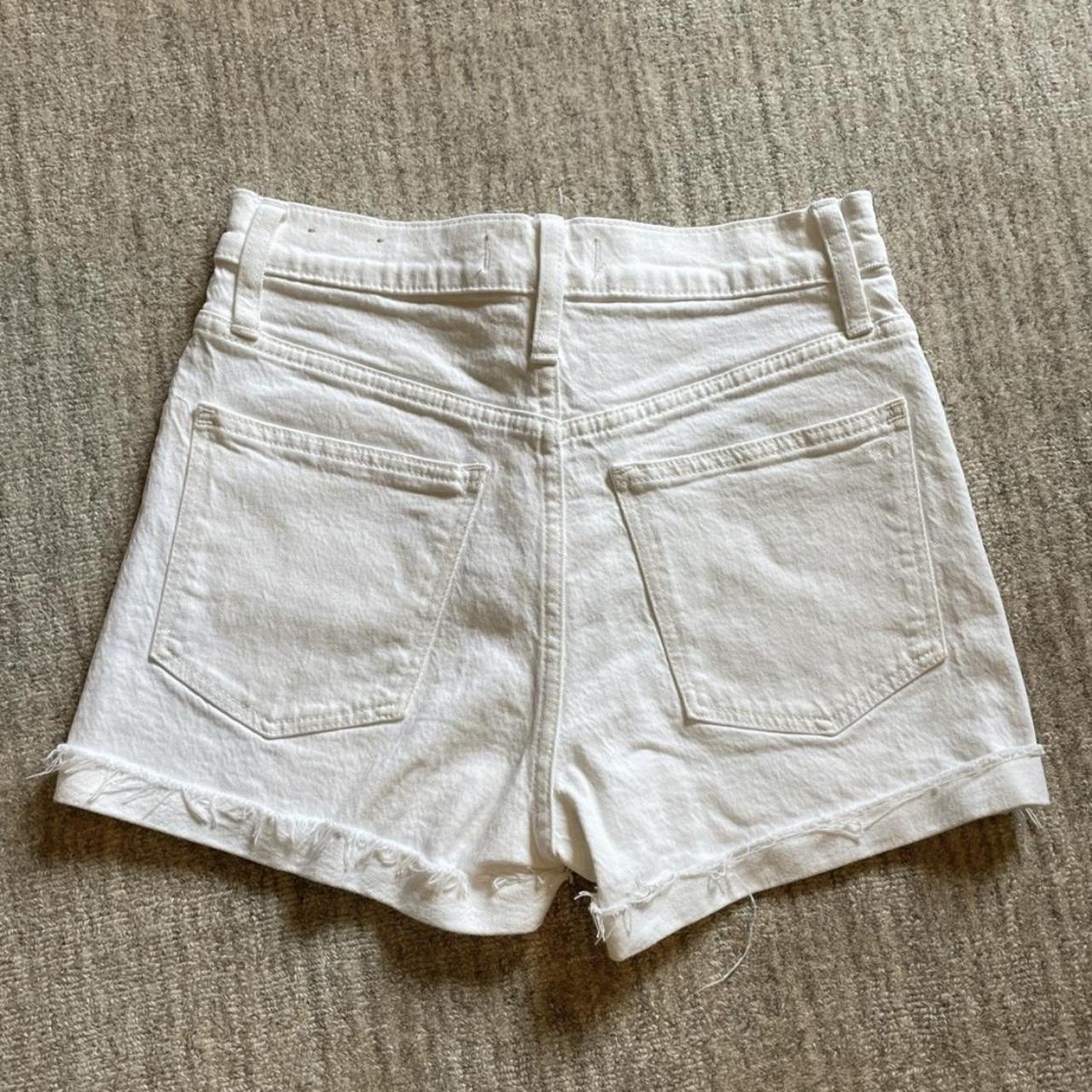 High-Rise Denim Shorts in Tile White