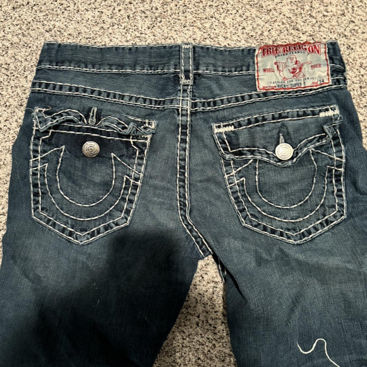 Size 38 true religion custom jorts made in... - Depop