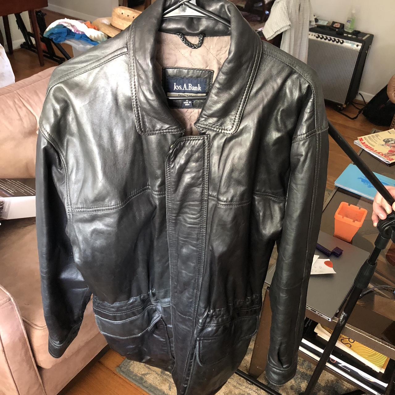 Jos. A Bank leather jacket coat Men s Medium. Great. Depop