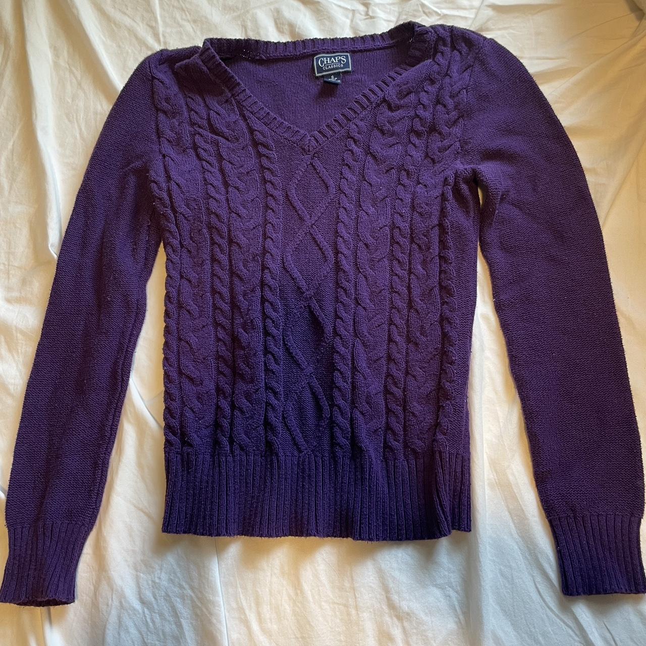 chaps cable knit sweater ♡ size small no paypal... - Depop