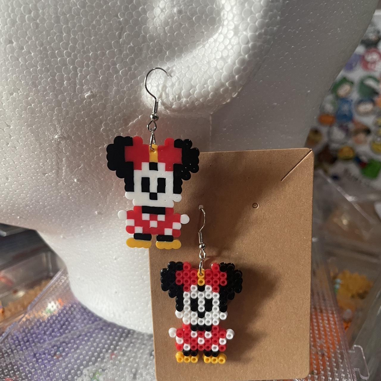 Perler Bead Earrings Minnie Mouse Hand made Depop