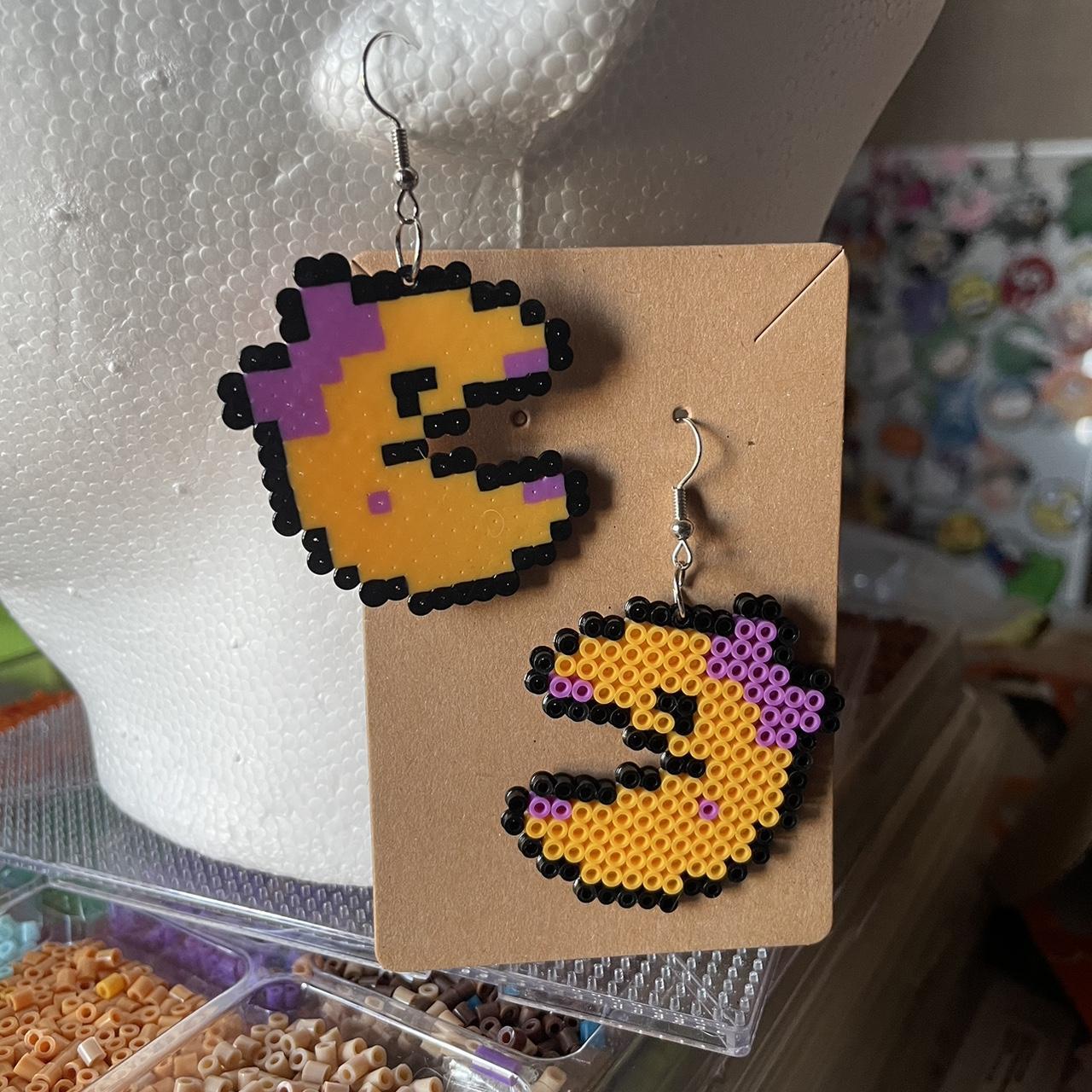 Perler Bead Earrings Man Hand made Depop
