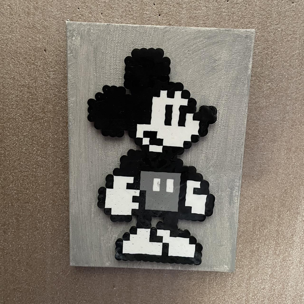 Perler Bead Picture Frame Black and white Mickey - Depop