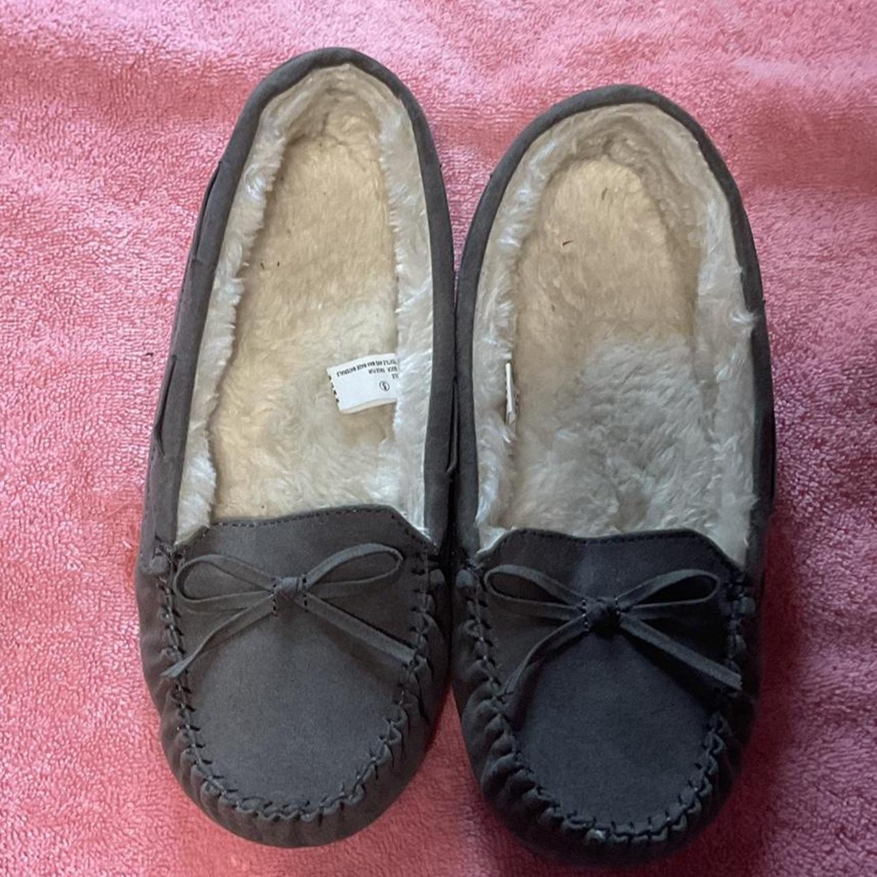 Target grey Moccasin size 5 W Worn twice Depop