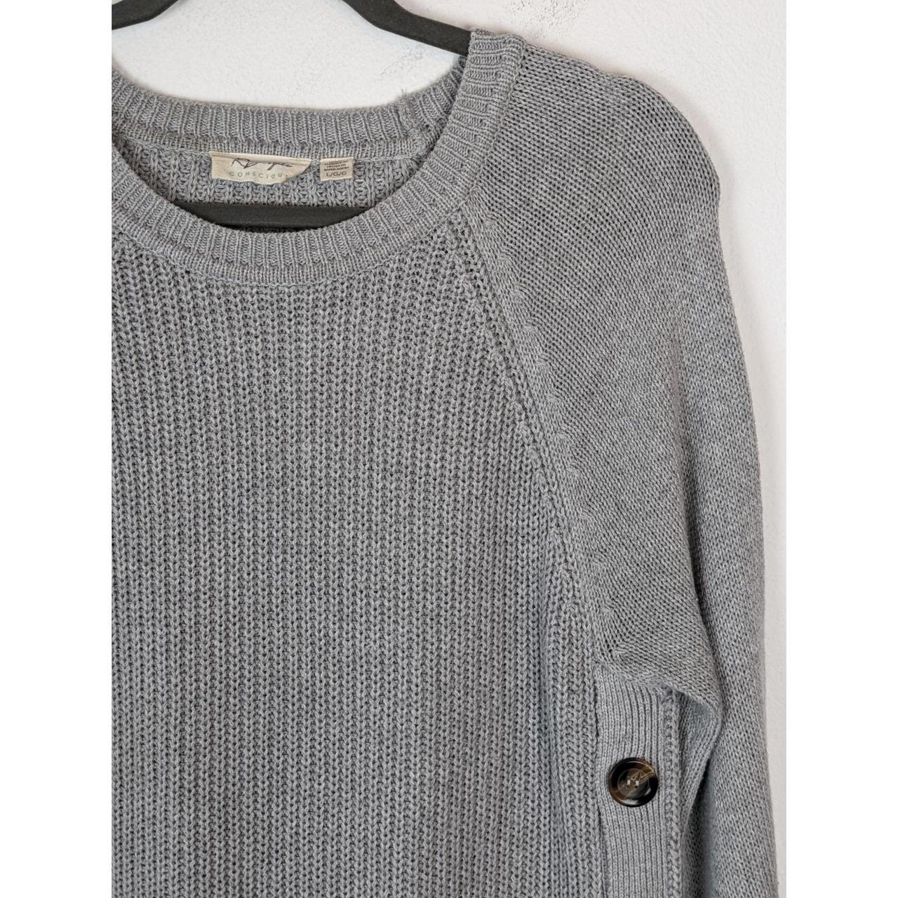 Rowca side button cotton blend pullover sale