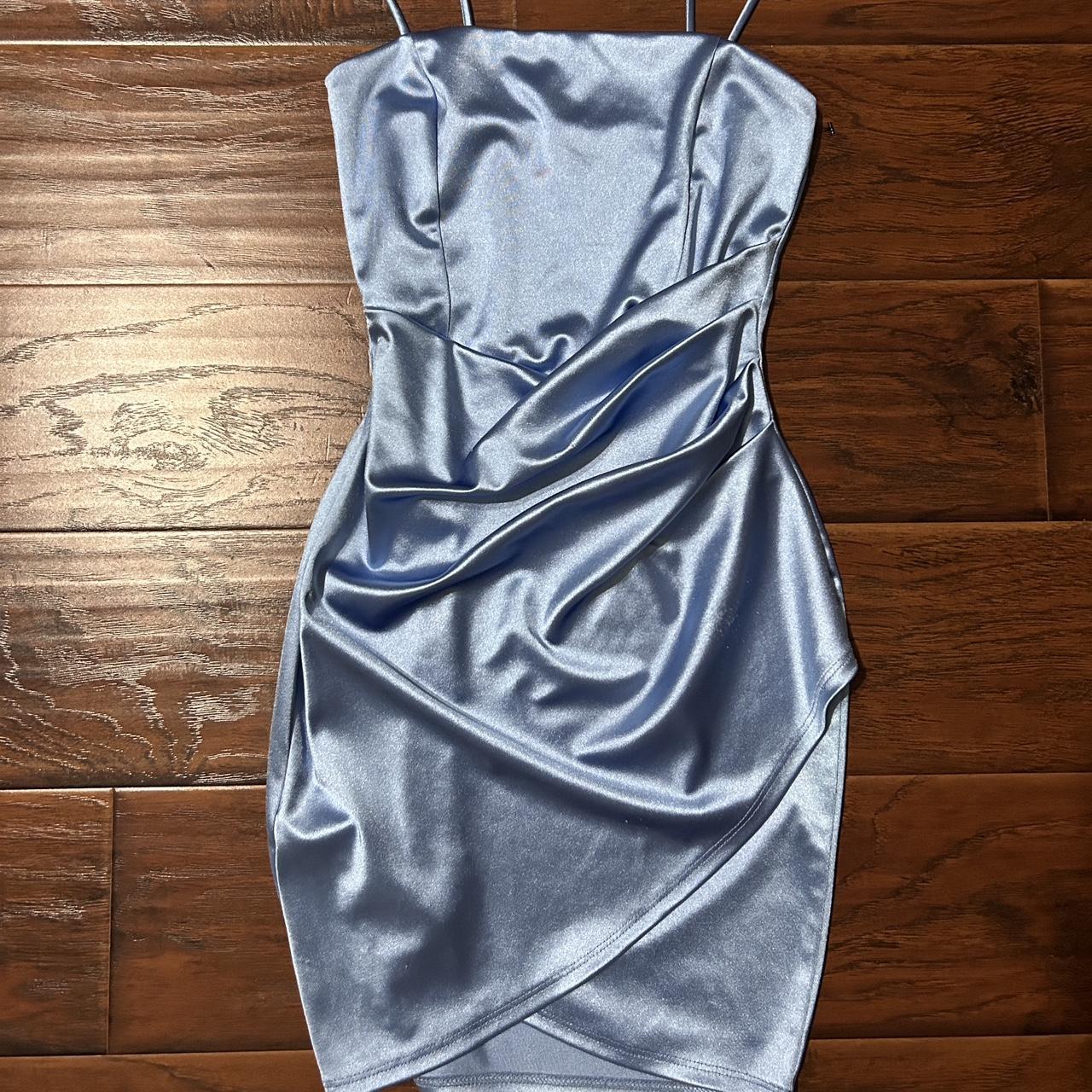 Windsor Women's Blue and Silver Dress | Depop