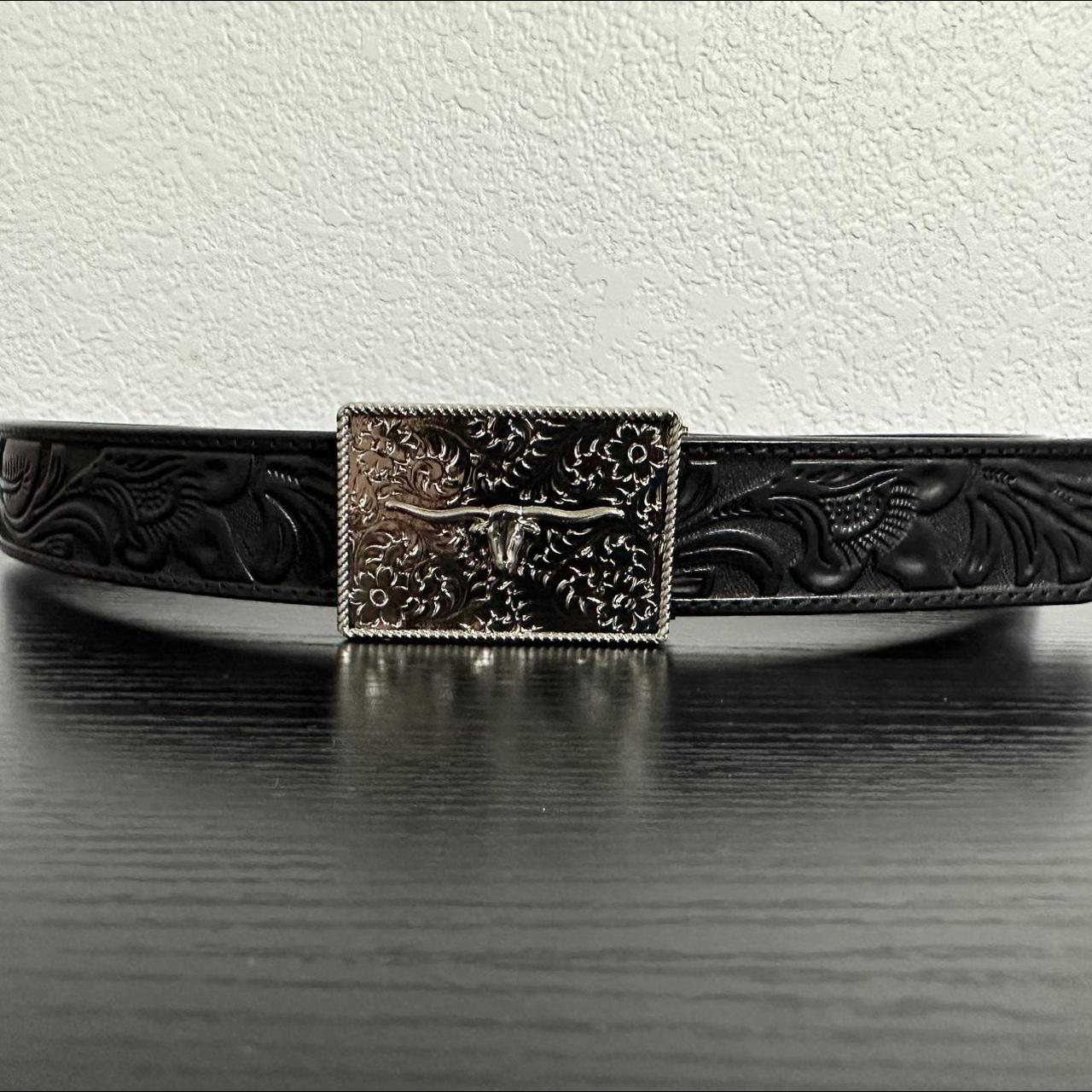 Crazy Western Belt By Misson. One of a kind No-Hole... - Depop