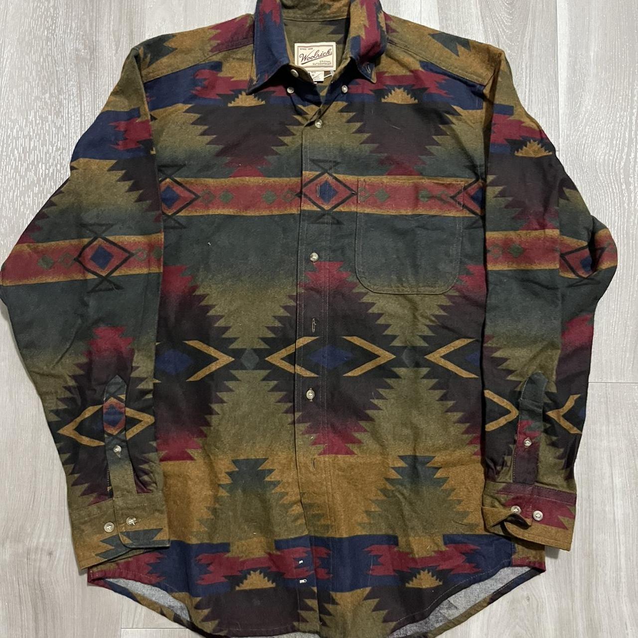 Vintage Woolrich South Western Style Button Up Size M - Depop