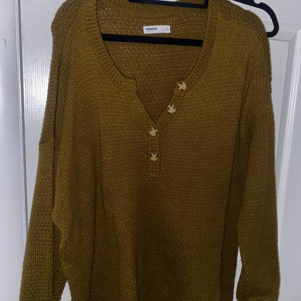 Brown Sonoma Sweater w Buttons Size XL Depop