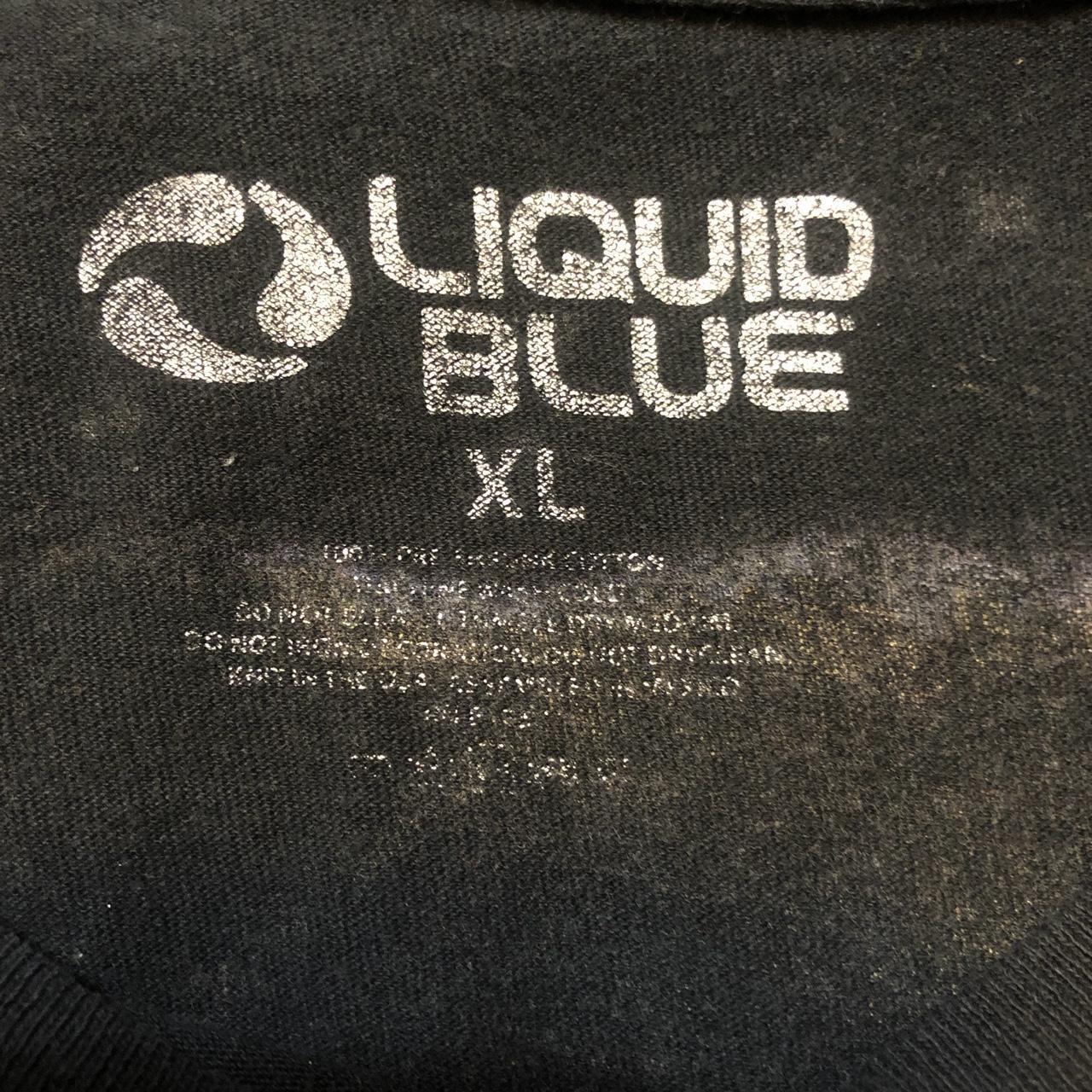 liquid blue Men's Black T-shirt (4)