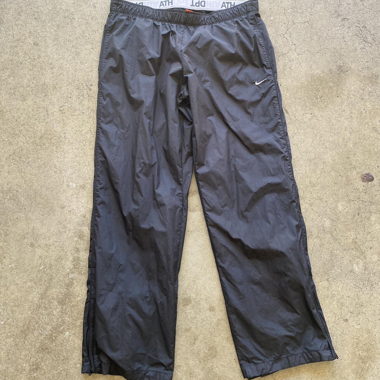 Vintage Y2K Nike Track Pants: Black color size Large - Depop