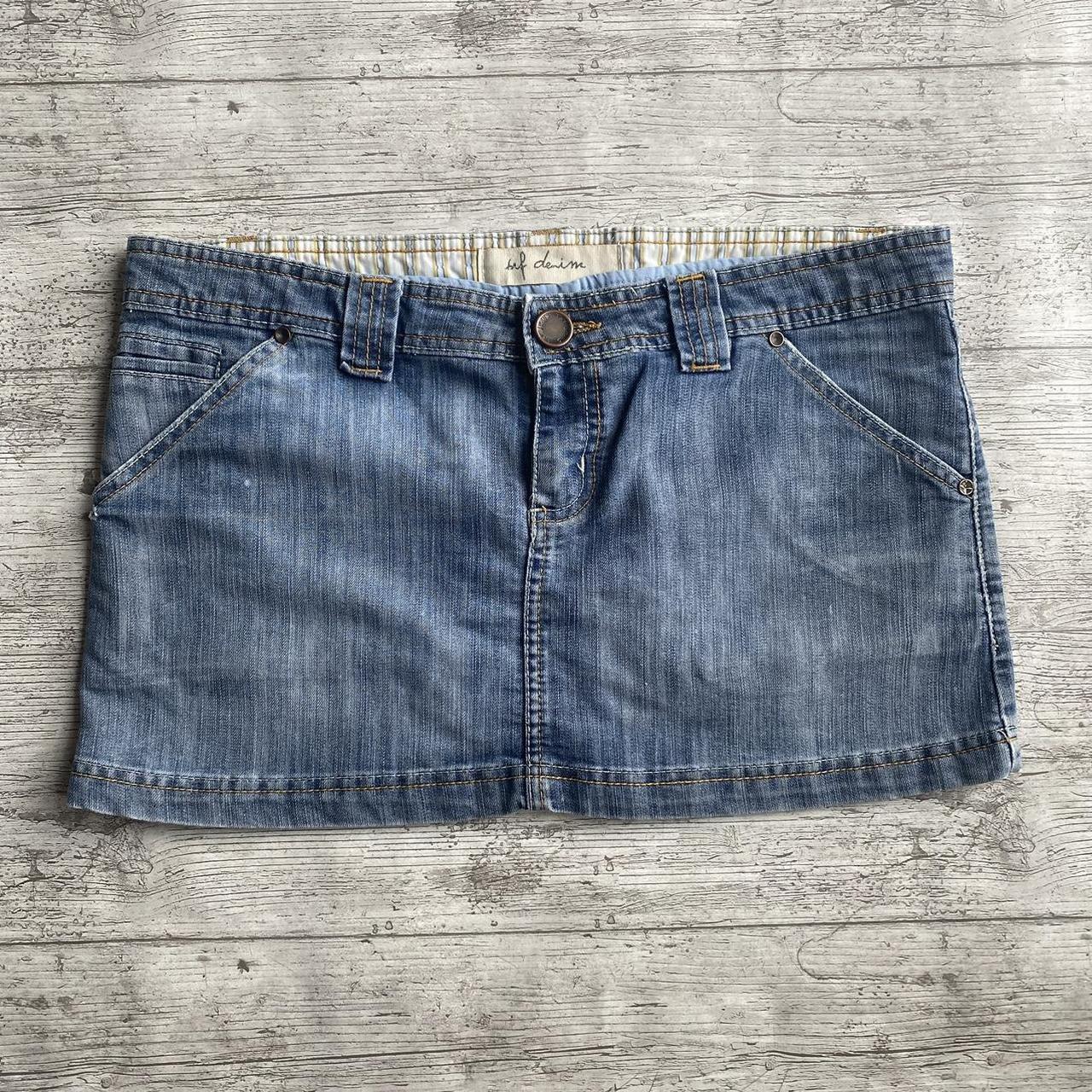 TRF DENIM MINI SKIRT - Light blue