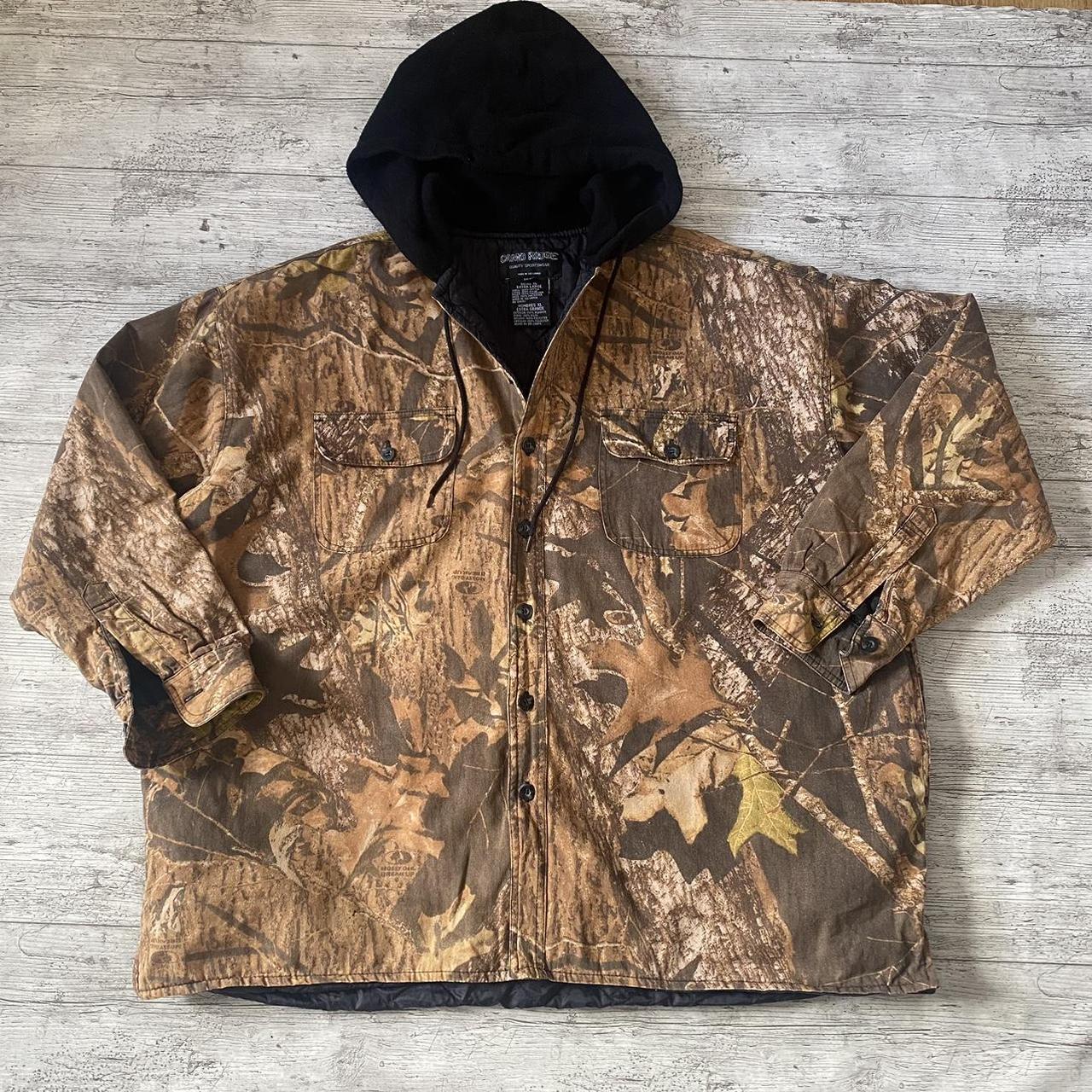 Vintage Mossy Oak Breakup jacket Hooded Camo Hunting... - Depop