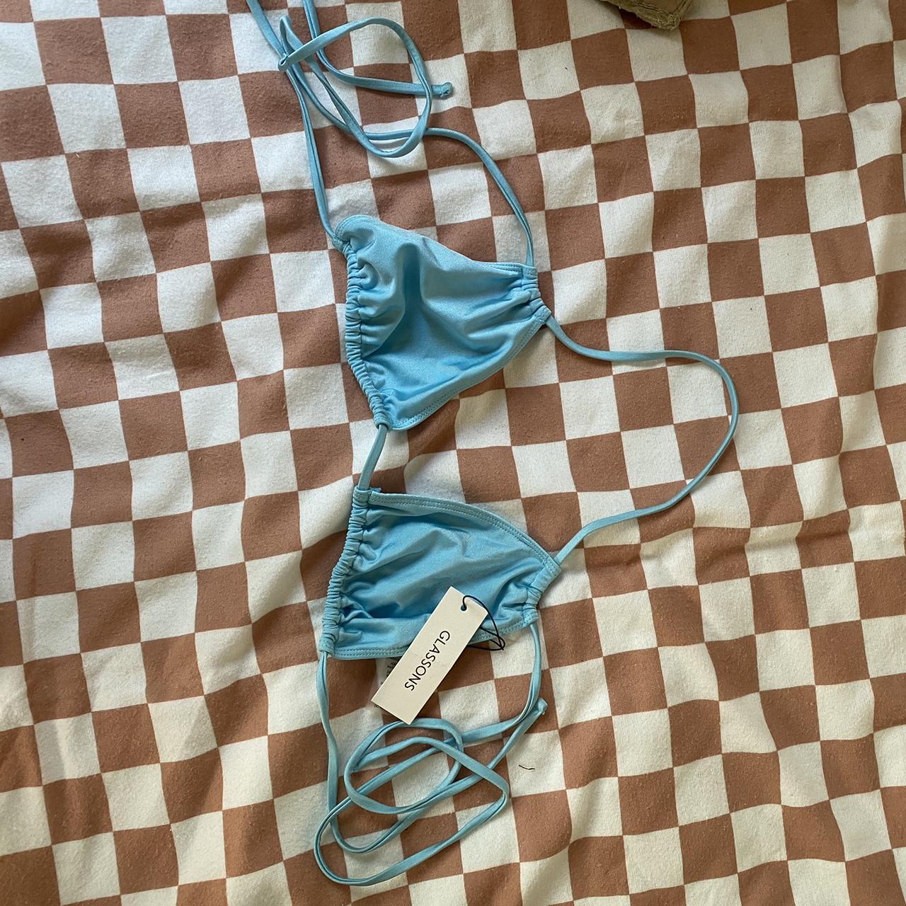 Glassons Blue Bikini Top Brand New Size 12 Depop