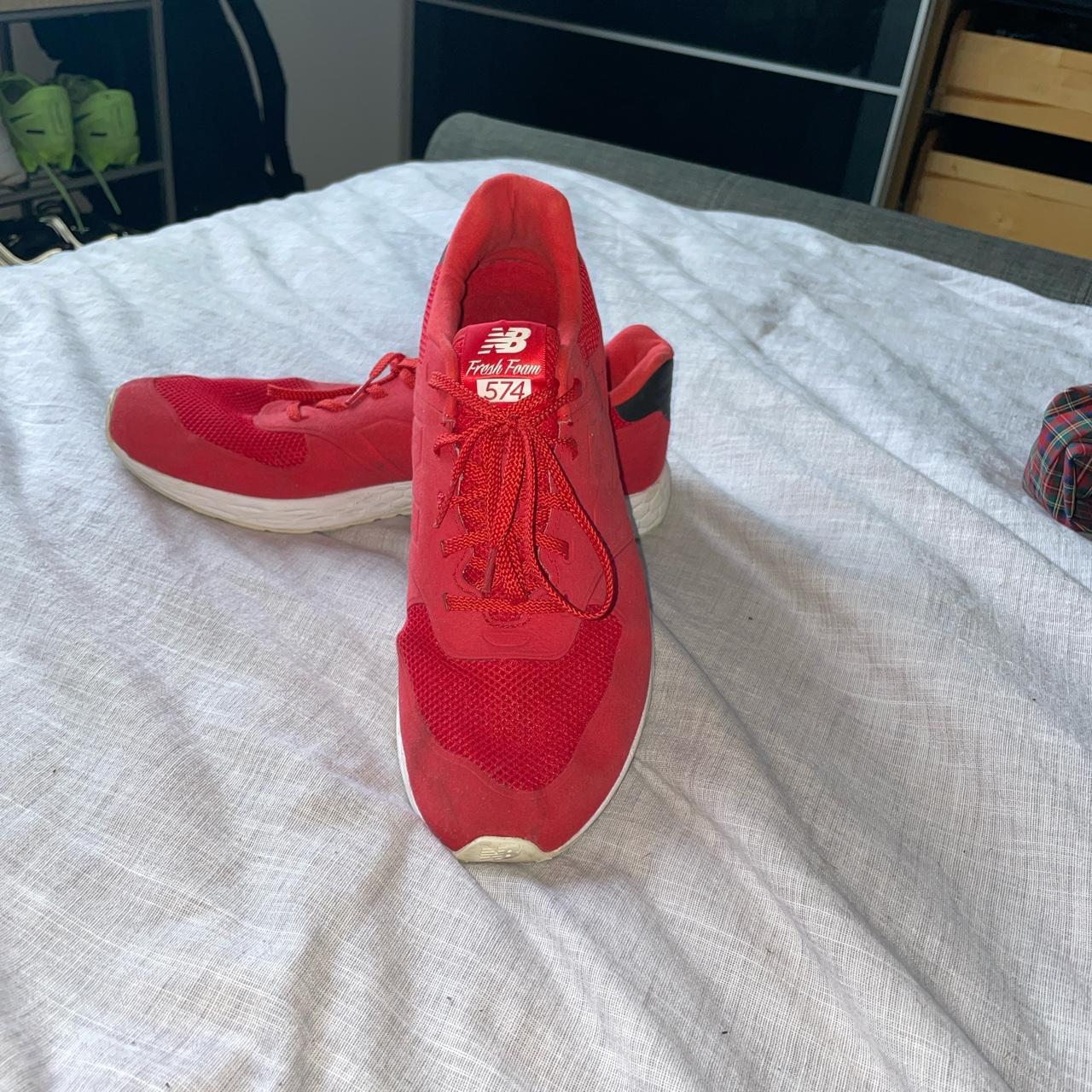 New Balance Men's Red Trainers | Depop
