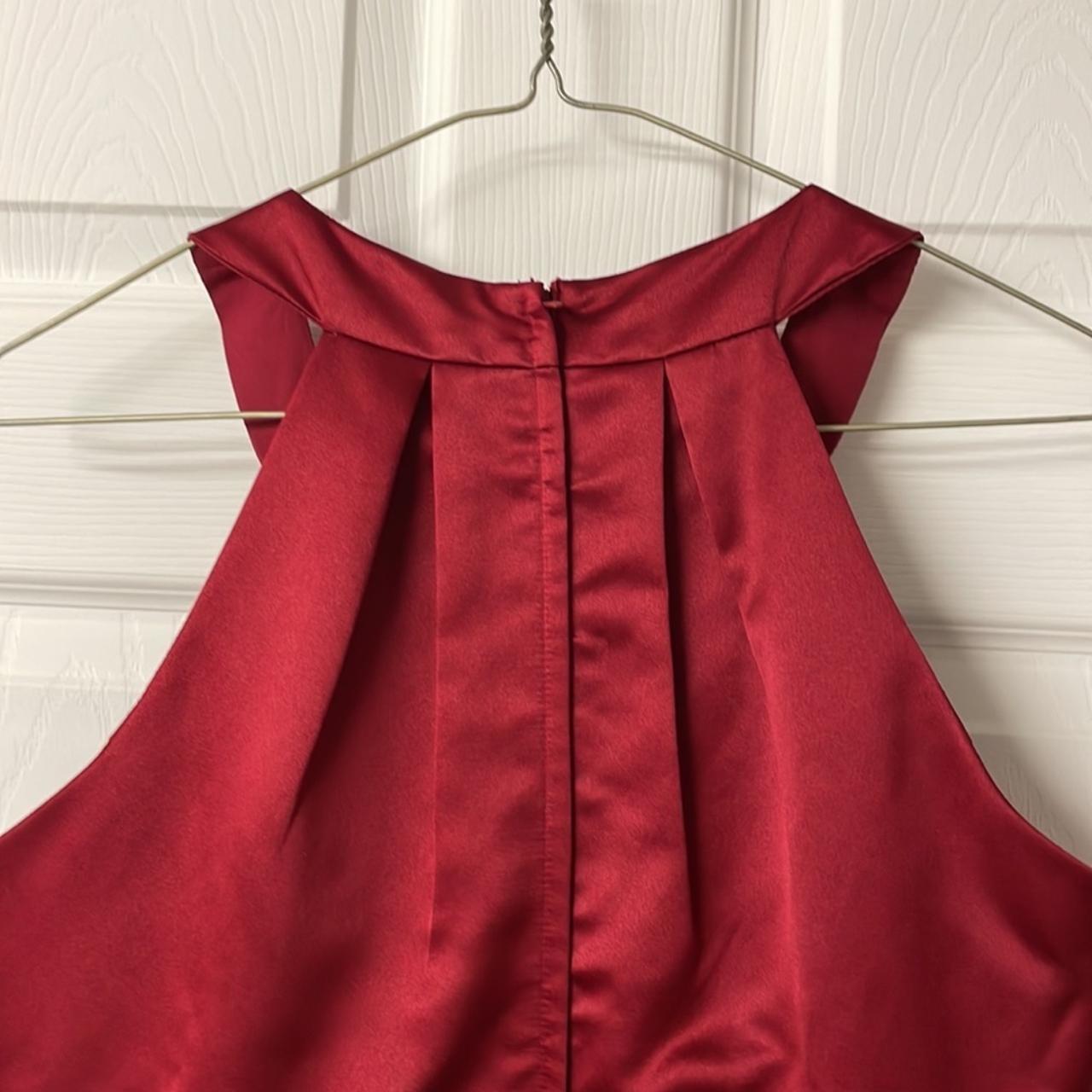 David’s Bridal Maroon Wine Halter Bridesmaid Dress... - Depop