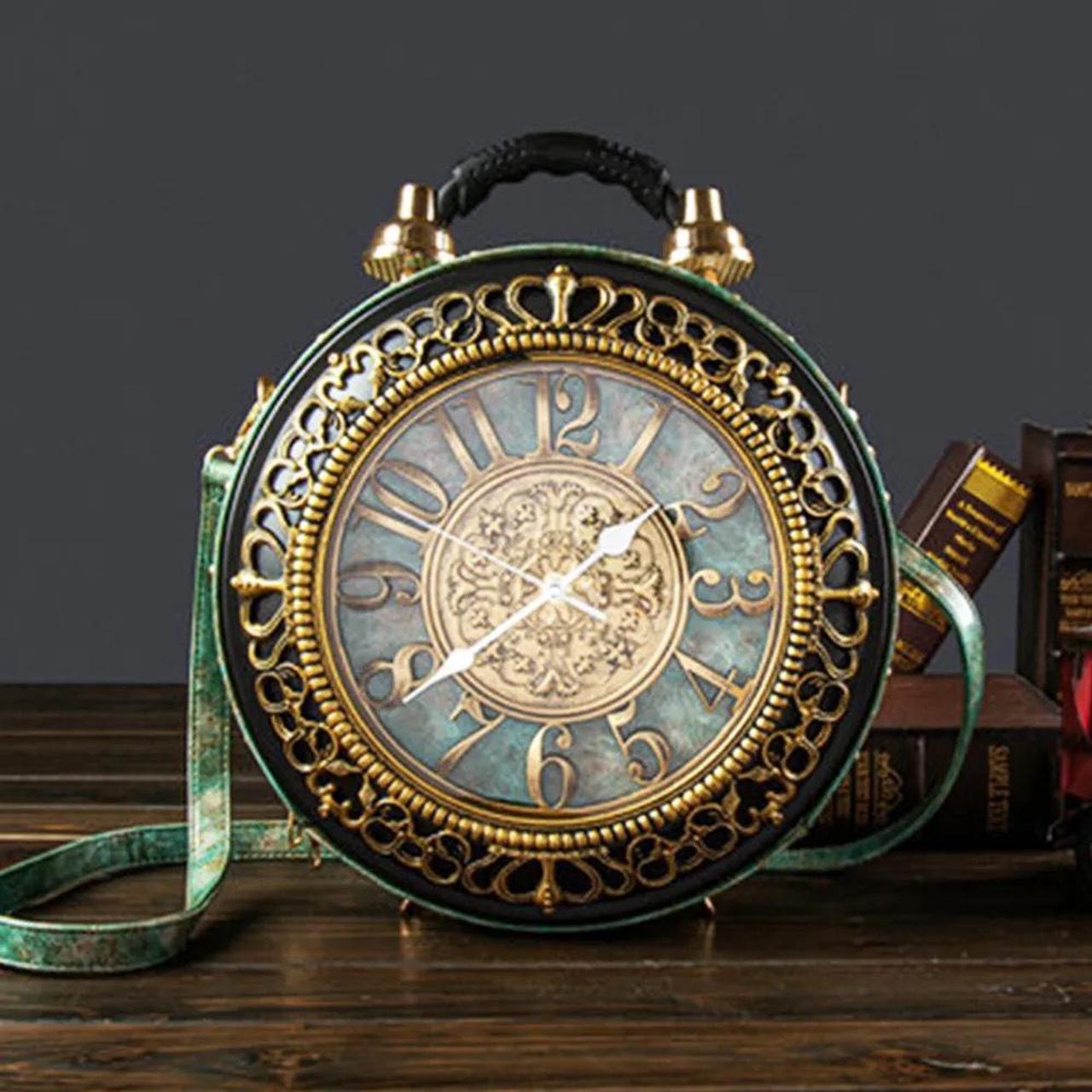 Oh Hold....1950's Vintage Clock Handbag by Fernande Desgranges Rare Black  Leather - Etsy India