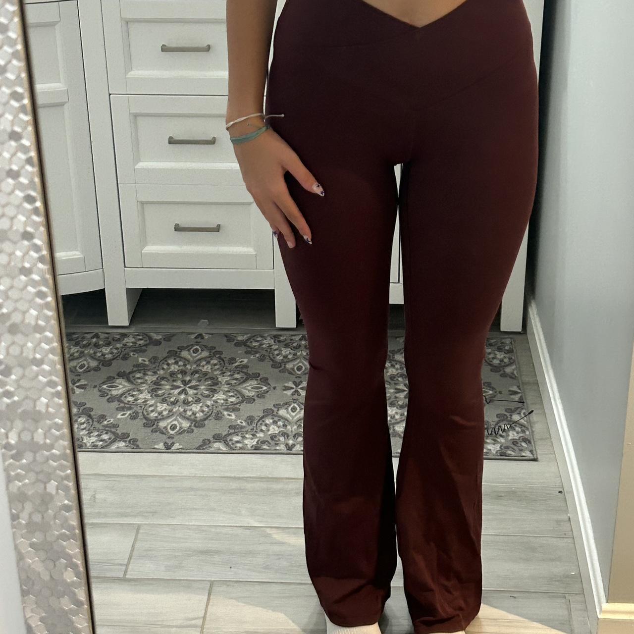 Red flare leggings from aerie Depop