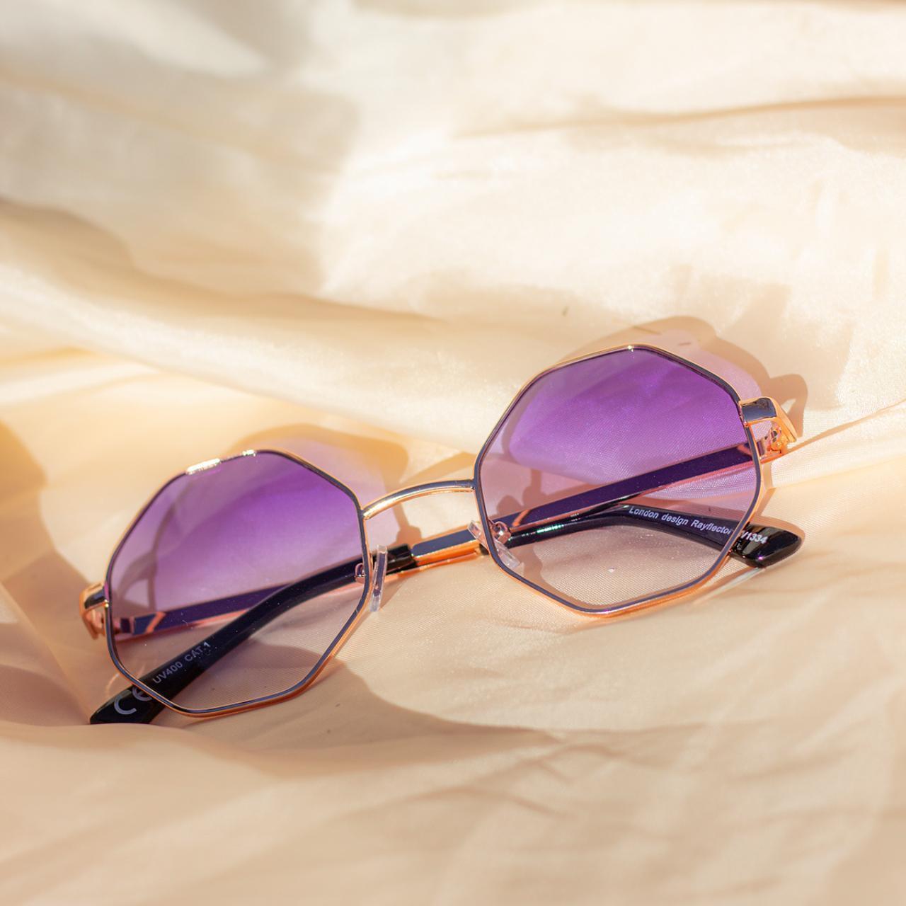 Purple hexagon sunglasses hotsell