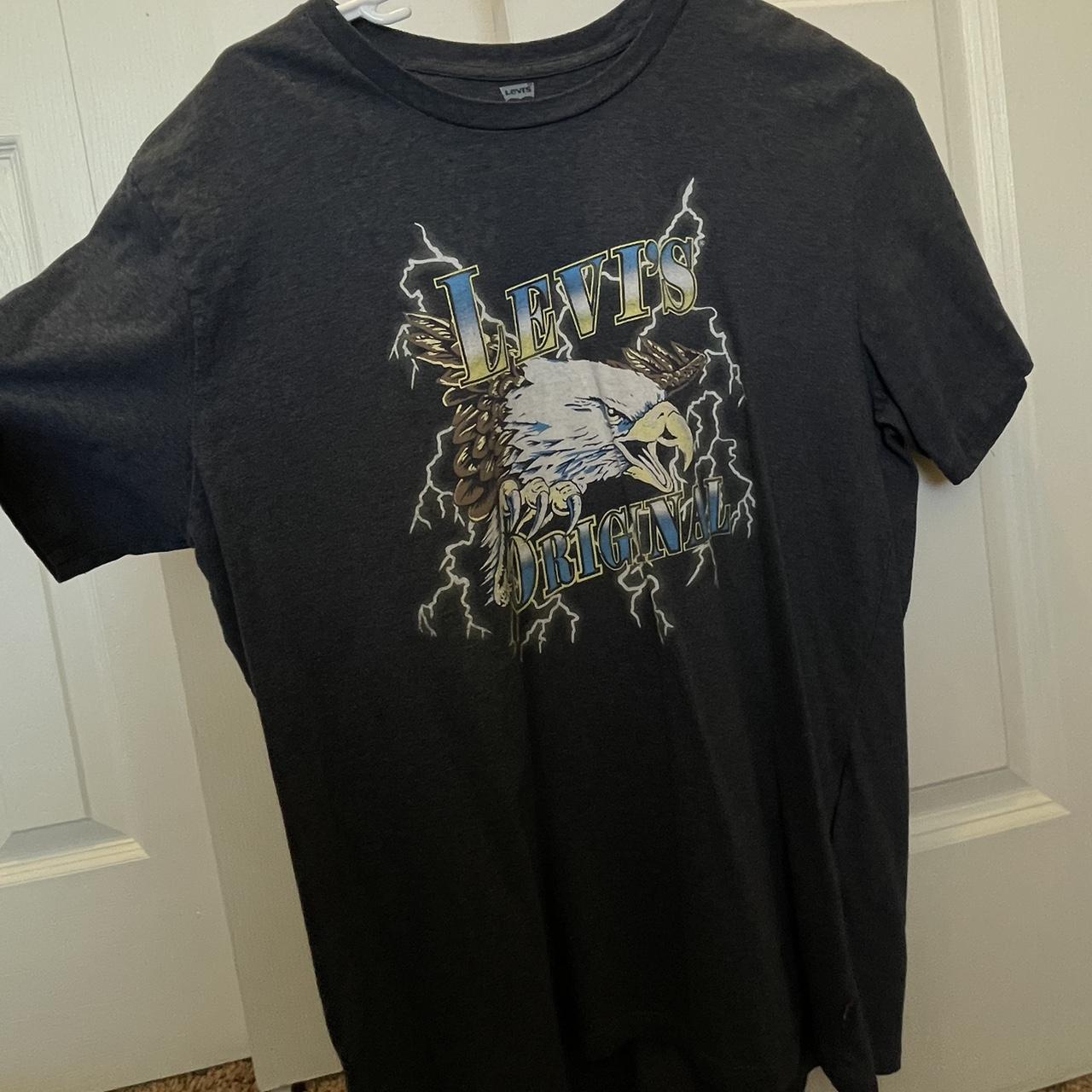 dark blue levi’s eagle shirt - Depop