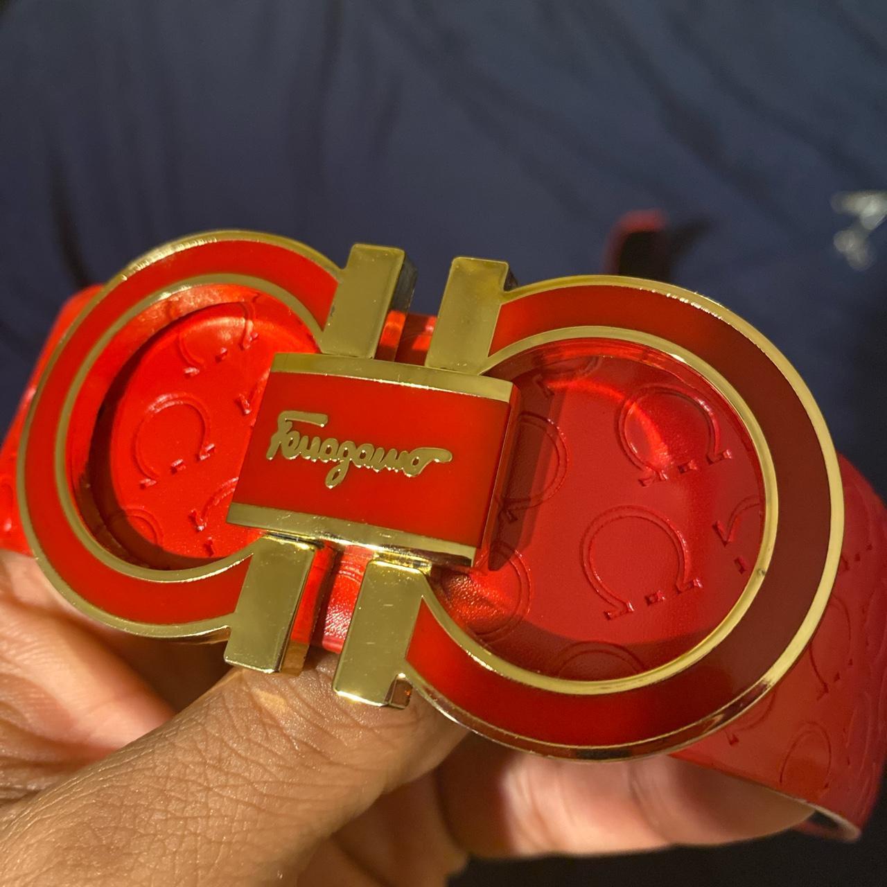 salvatore ferragamo red belt