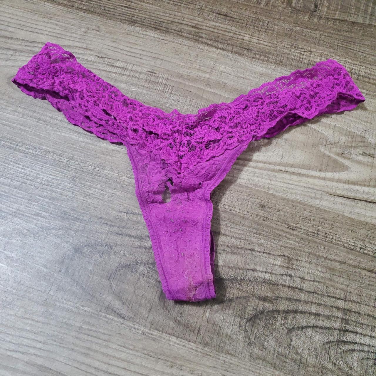 Victoria's Secret Purple Lace Thong Panty, One Size - Depop